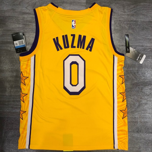 NBA  Laker retro yellow V-lead Sucheng city version No.0 Kuzma belt chip  1:1