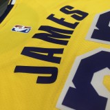 NBA Laker crew neck retro Yellow No. 23 James with chip  1:1