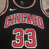 NBA  Bulls crew neck black 33 leather band chip  1:1