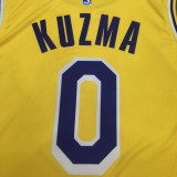 NBA Laker crew retro yellow No.0 Kuzma with chip  1:1