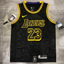 Laker's Retro Black  23 James  snake pattern  NBA Jerseys
