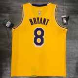NBA Laker crew retro Yellow No. 8 Kobe  with chip  1:1