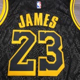 Laker's Retro Black  23 James  snake pattern  NBA Jerseys
