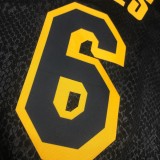 Laker's Retro Black  6 James  snake pattern  NBA Jerseys