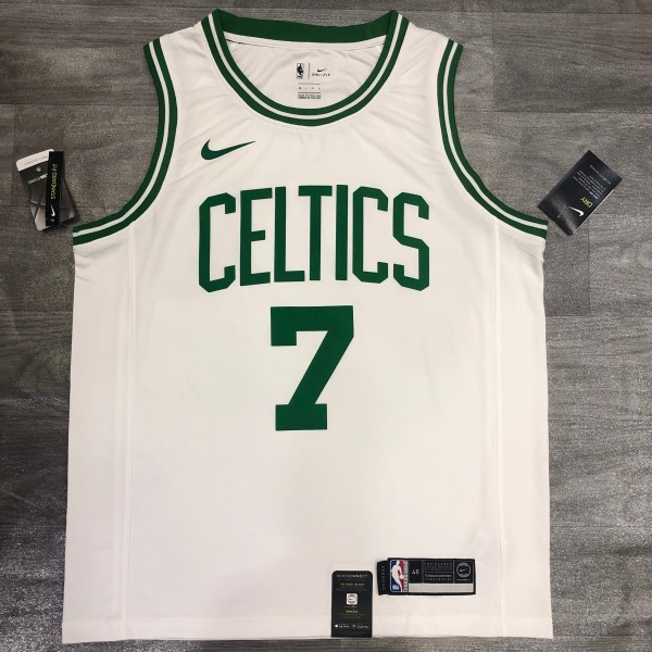 NBA  Celtics retro white No. 7 Jerome Brown  with chip  1:1