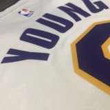 NBA Laker retro white V-collar No.0 Nick Young with chip  1:1
