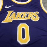 NBA Laker crew neck retro purple 0 Kuzma  with chip  1:1