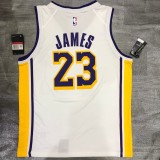 NBA Laker retro white V-collar 23 James with chip  1:1
