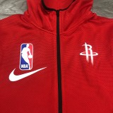 NBA rockets warm-up training appearance hooded zipper jacket  with chip  1:1