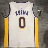 NBA Laker retro white V-collar No.0 Kuzma with chip  1:1