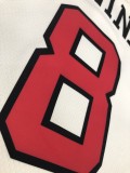 NBA  Bulls crew neck white No. 8 Raven with chip  1:1