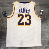 NBA Laker crew neck retro white No. 23 LeBron James with chip  1:1