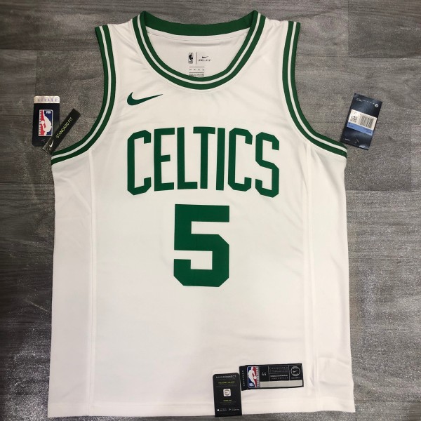 NBA  Celtics retro white No. 5 Garnett  with chip  1:1