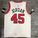 NBA  Bulls crew neck white 45 Jordan  with chip  1:1