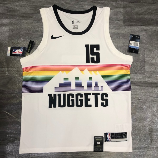 NBA  Nuggets white No. 15 yokic  with chip  1:1