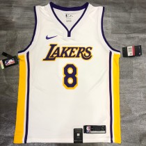 NBA Laker's Retro white V-collar No.8 Kobe with chip  1:1
