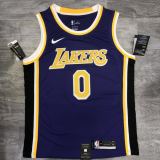 NBA Laker crew neck retro purple 0 Kuzma  with chip  1:1