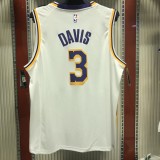 NBA Laker crew neck vintage white No. 3 Anthony Davis with chip  1:1