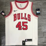 NBA  Bulls crew neck white 45 Jordan  with chip  1:1