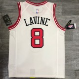 NBA  Bulls crew neck white No. 8 Raven with chip  1:1