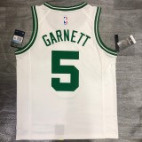 NBA  Celtics retro white No. 5 Garnett  with chip  1:1