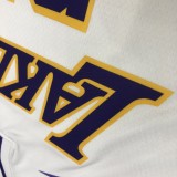 NBA Laker retro white V-collar 23 James with chip  1:1