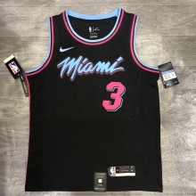 NBA  Heat crew crew black No.3 Wade  with chip  1:1