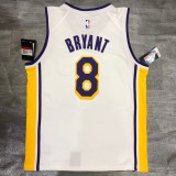 NBA Laker's Retro white V-collar No.8 Kobe with chip  1:1