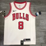 NBA  Bulls crew neck white No. 8 Raven with chip  1:1