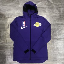 A zipper jacket with cap for NBA Lakers warm up  with chip  1:1