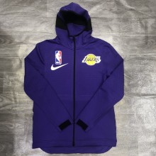 A zipper jacket with cap for NBA Lakers warm up  with chip  1:1