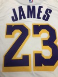 NBA Laker crew neck retro white No. 23 LeBron James with chip  1:1