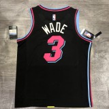 NBA  Heat crew crew black No.3 Wade  with chip  1:1