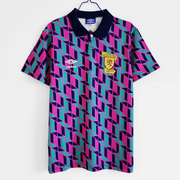Retro  Scotland  Away 1:1 Quality Soccer Jersey  1988-1989