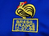 Retro France Home 1:1 Quality Soccer Jersey  1998