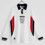 Retro England Home Long sleeve 1:1 Quality Soccer Jersey  1998