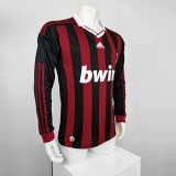 Retro AC Home Long Sleeve1:1 Quality Soccer Jersey  2009-2010