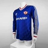 Retro Manchester United Away Long Sleeve 1:1 Quality Soccer Jersey  1986