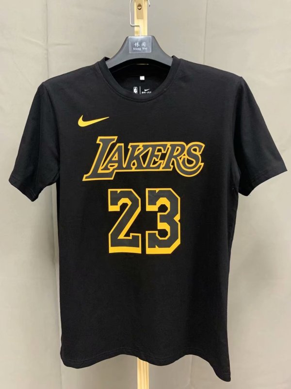 NBA Laker black James Champion T-shirt No.23 1:1