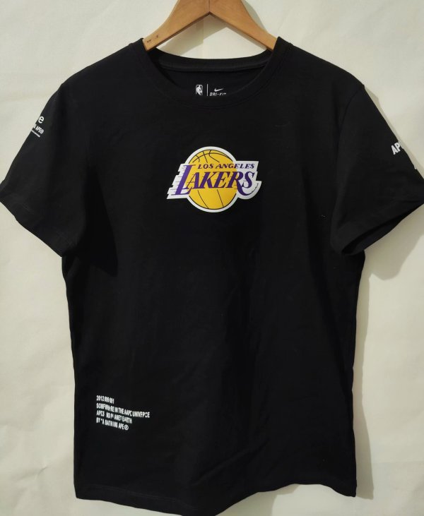 NBA Lakers Hot pressing black T-shirt 1:1