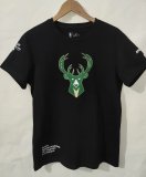 NBA Bucks Hot pressing black T-shirt 1:1