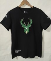 NBA Bucks Hot pressing black T-shirt 1:1