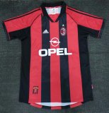 Retro AC Milan Home 1:1 Quality Soccer Jersey  1998-2000