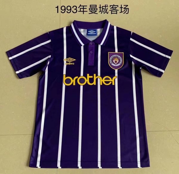 Retro Manchester City Away 1:1 Quality Soccer Jersey  1993