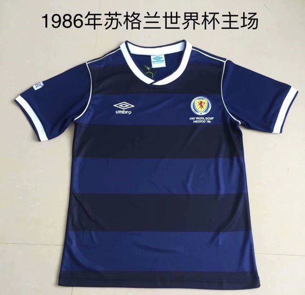 Retro  Scotland Home 1:1 Quality Soccer Jersey  1986