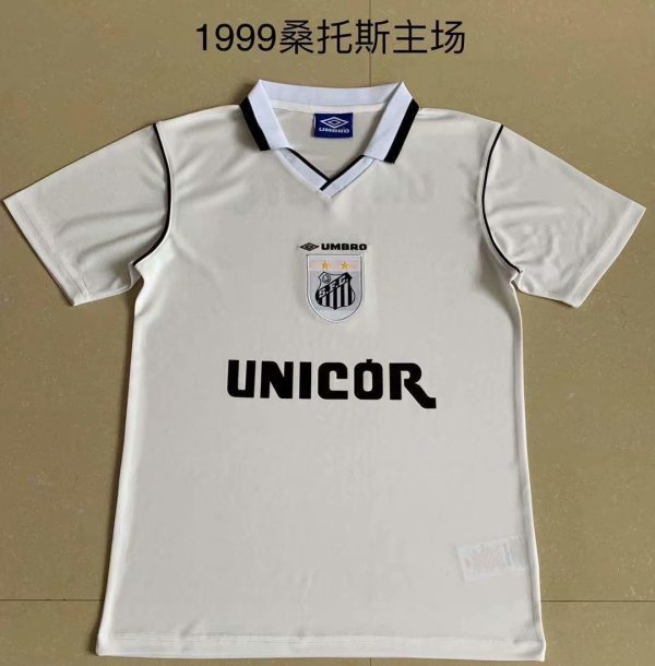 Retro Santos FC Home Fans 1:1 Quality Soccer Jersey  1999