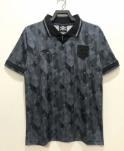 Retro England Home Black 1:1 Quality Soccer Jersey   1990
