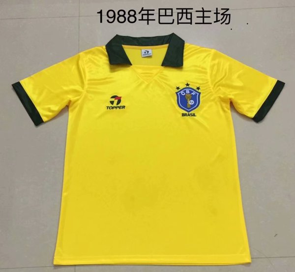 Retro Brazil Home 1:1 Quality Soccer Jersey   1988