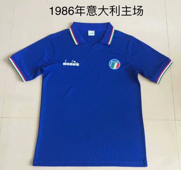 Retro  Italy Home 1:1 Quality Soccer Jersey  1986