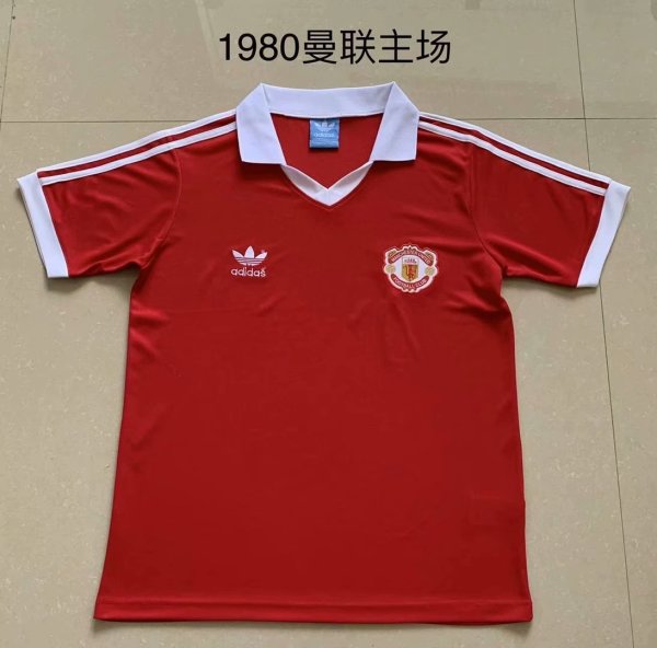 Retro  Manchester United Home 1:1 Quality Soccer Jersey  1980